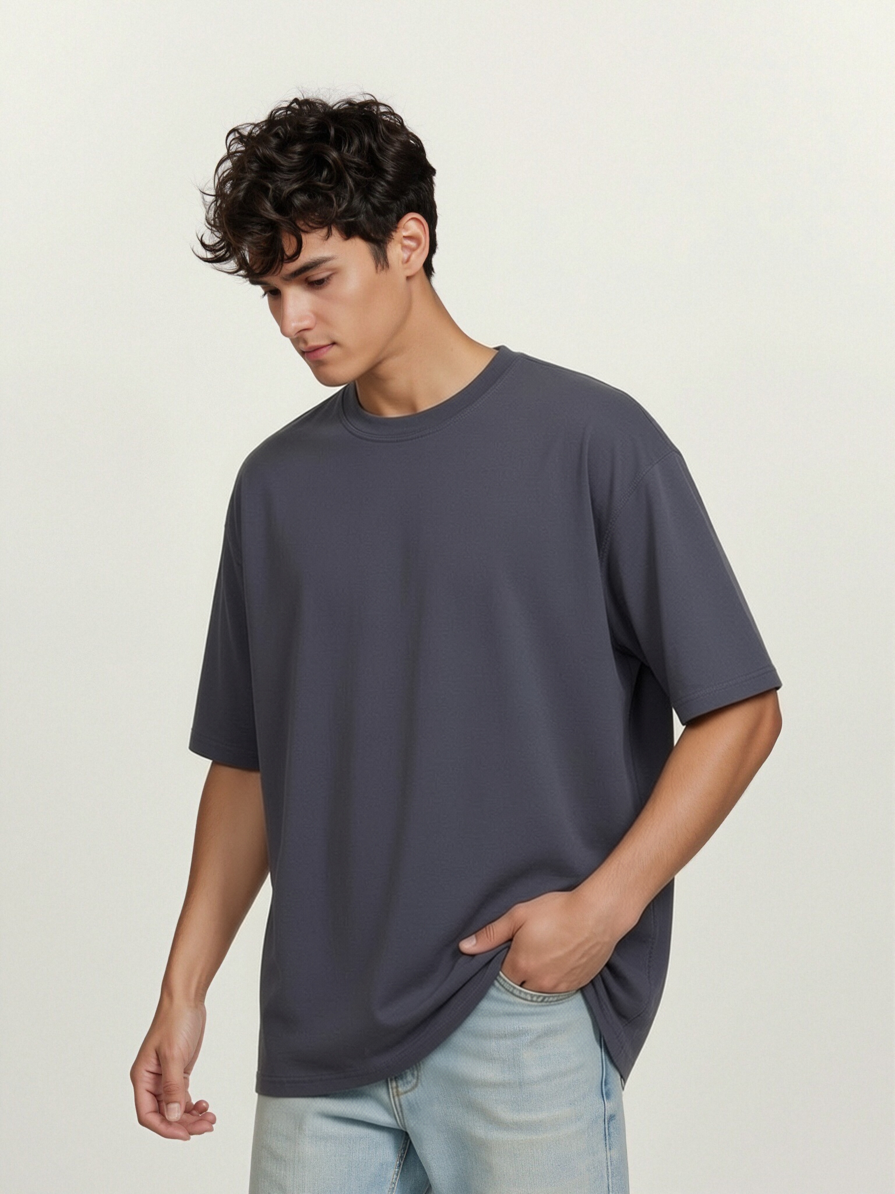 GorgeousBen CL-2202 Men's 220g Heavyweight Sea Island Cotton T-Shirt, UPF 50+ Sun Protection Casual Short Sleeve Tee