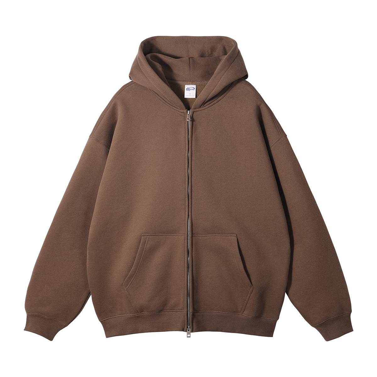 Men's 350G Fleece Lined Double Zip Hoodie Set, GorgeousBen Oversized Streetwear Tracksuit, Casual Winter Loungewear for Daily Wea