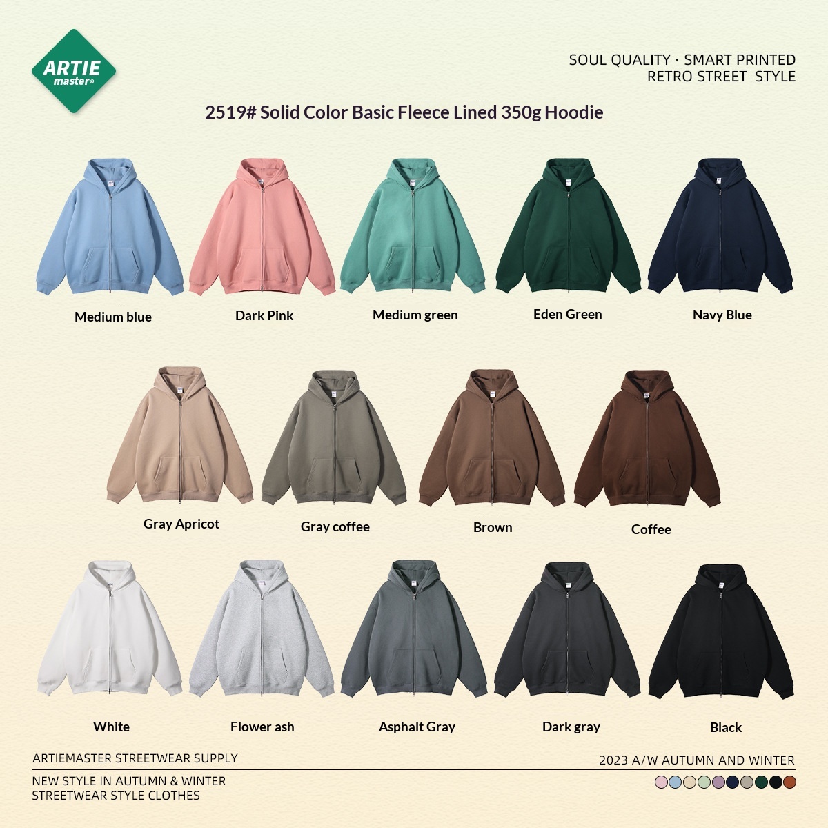 Men's 350G Fleece Lined Double Zip Hoodie Set, GorgeousBen Oversized Streetwear Tracksuit, Casual Winter Loungewear for Daily Wea
