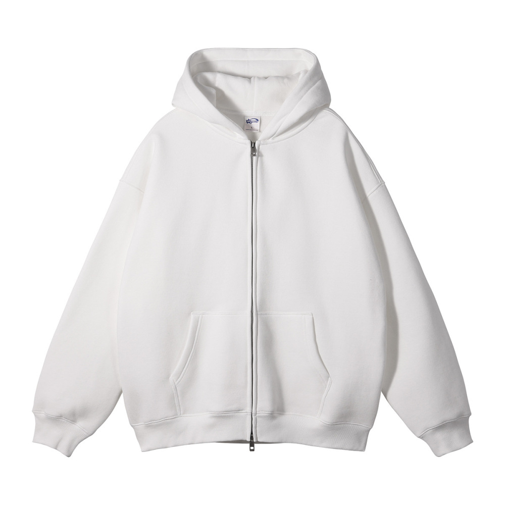 Men's 350G Fleece Lined Double Zip Hoodie Set, GorgeousBen Oversized Streetwear Tracksuit, Casual Winter Loungewear for Daily Wea