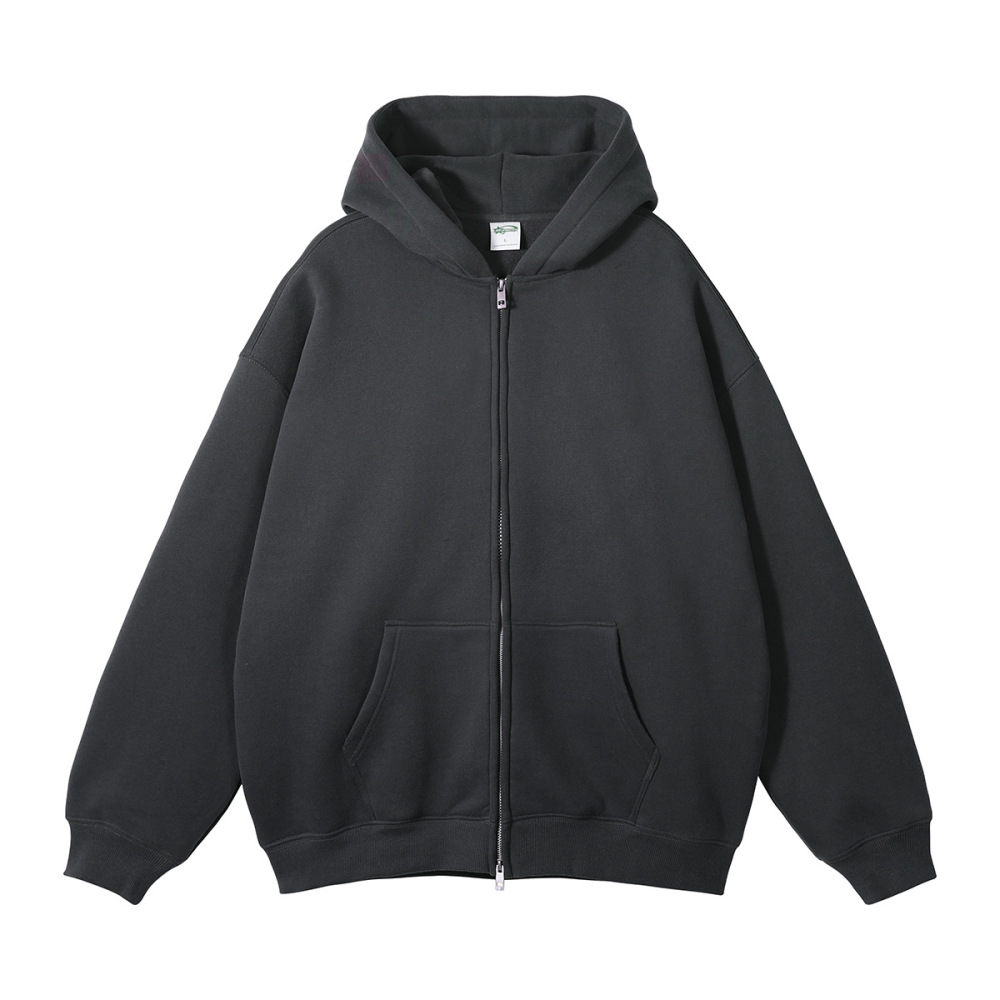 Men's 350G Fleece Lined Double Zip Hoodie Set, GorgeousBen Oversized Streetwear Tracksuit, Casual Winter Loungewear for Daily Wea