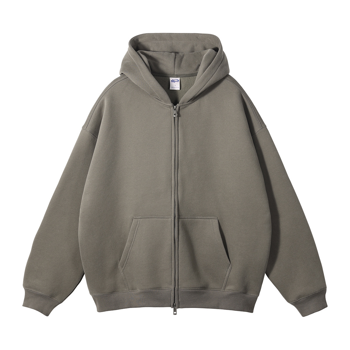 Men's 350G Fleece Lined Double Zip Hoodie Set, GorgeousBen Oversized Streetwear Tracksuit, Casual Winter Loungewear for Daily Wea
