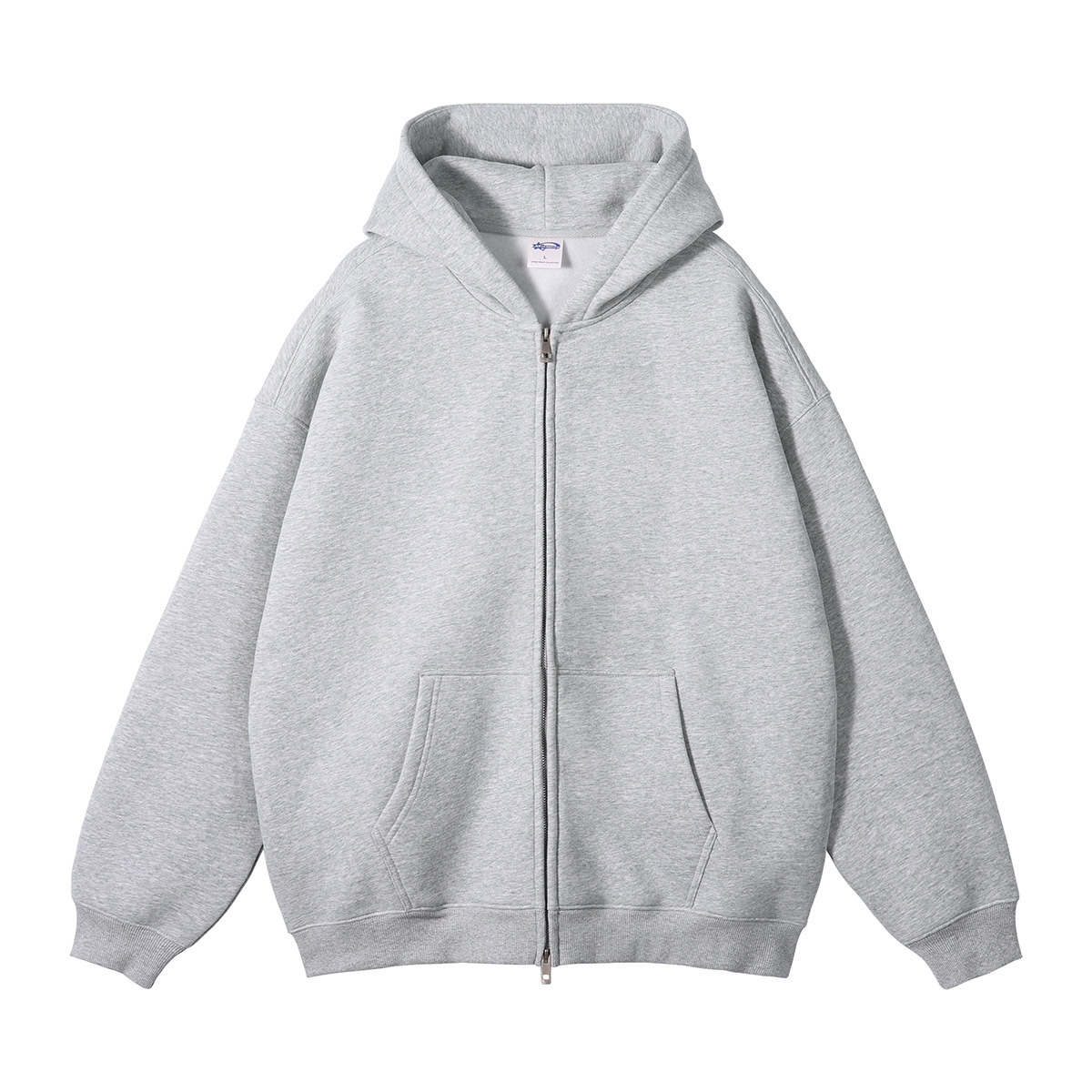 Men's 350G Fleece Lined Double Zip Hoodie Set, GorgeousBen Oversized Streetwear Tracksuit, Casual Winter Loungewear for Daily Wea