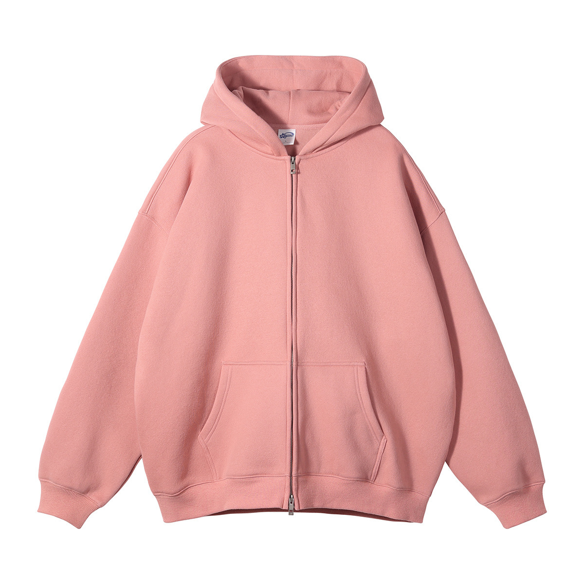 Men's 350G Fleece Lined Double Zip Hoodie Set, GorgeousBen Oversized Streetwear Tracksuit, Casual Winter Loungewear for Daily Wea