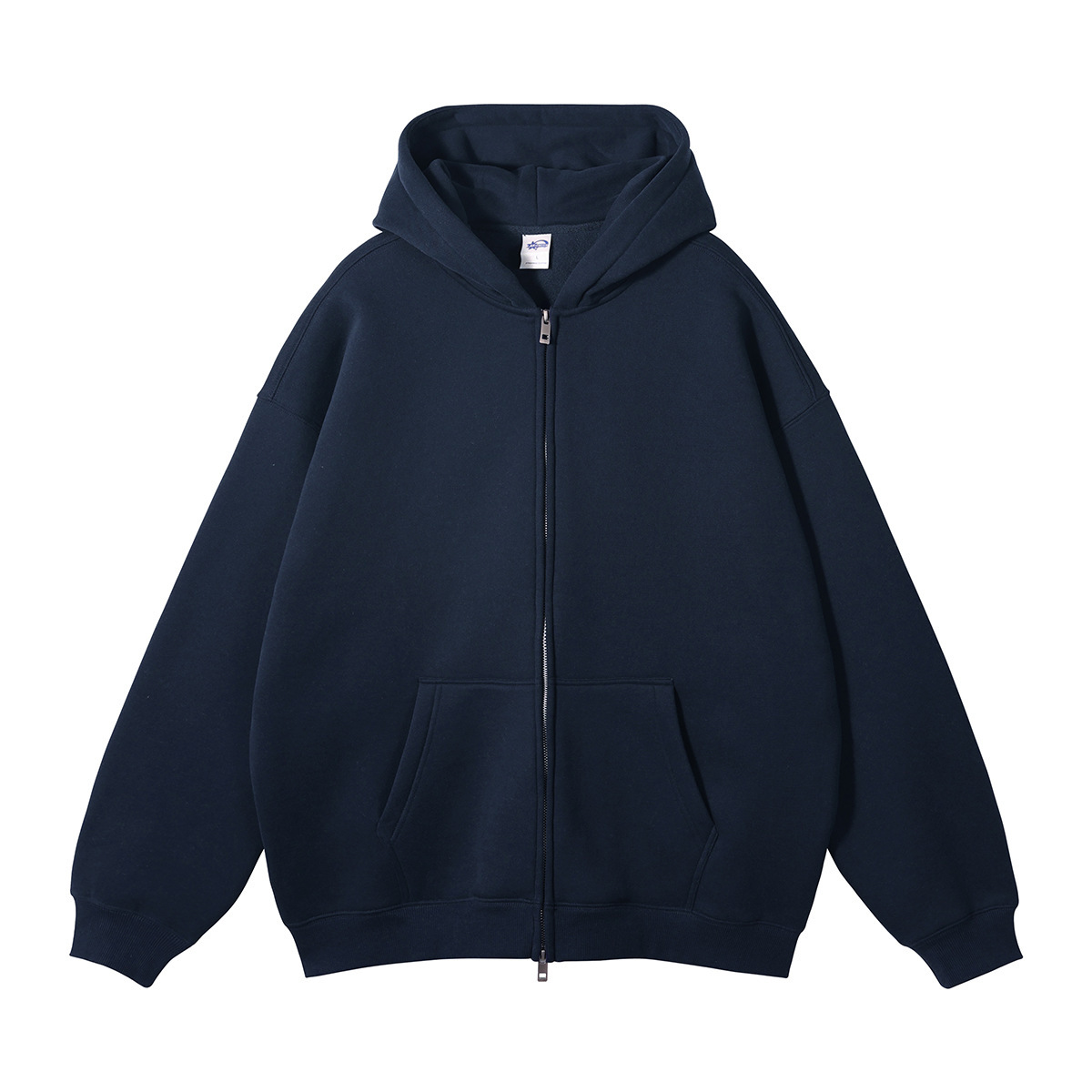 Men's 350G Fleece Lined Double Zip Hoodie Set, GorgeousBen Oversized Streetwear Tracksuit, Casual Winter Loungewear for Daily Wea