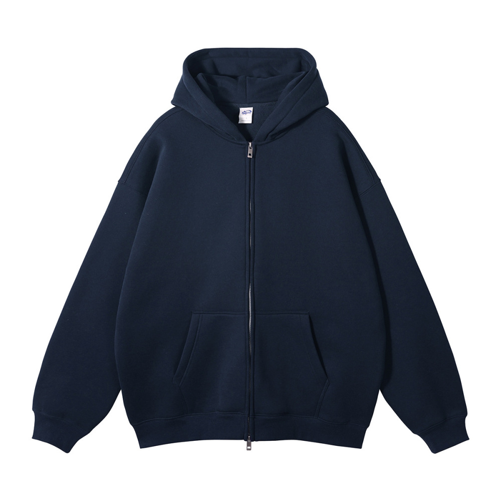 Men's 350G Fleece Lined Double Zip Hoodie Set, GorgeousBen Oversized Streetwear Tracksuit, Casual Winter Loungewear for Daily Wea