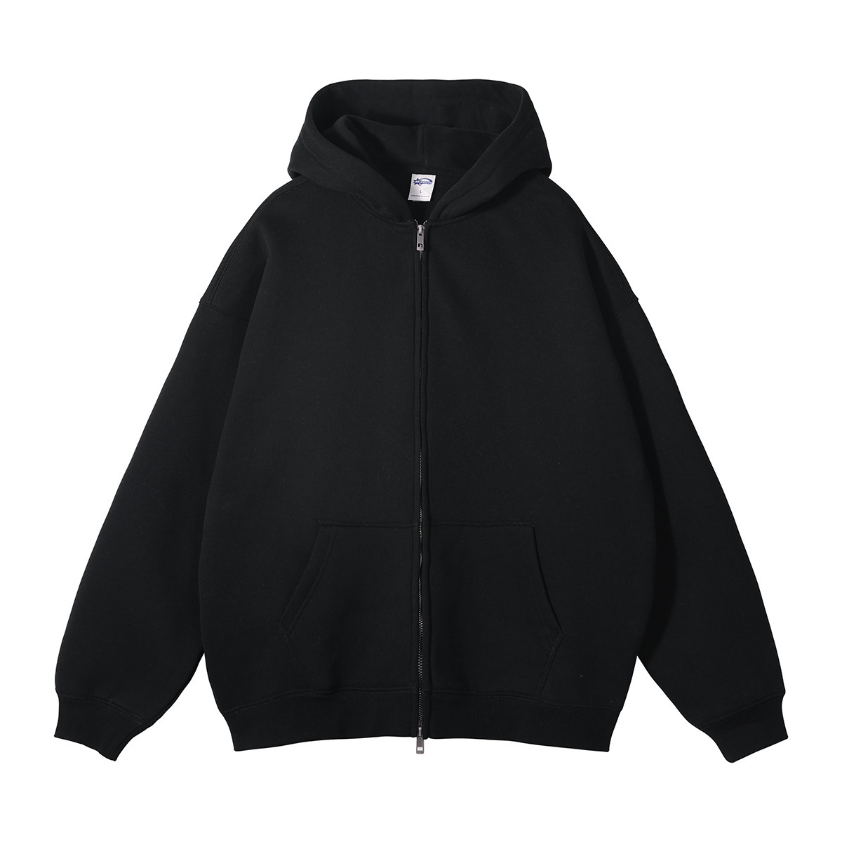 Men's 350G Fleece Lined Double Zip Hoodie Set, GorgeousBen Oversized Streetwear Tracksuit, Casual Winter Loungewear for Daily Wea