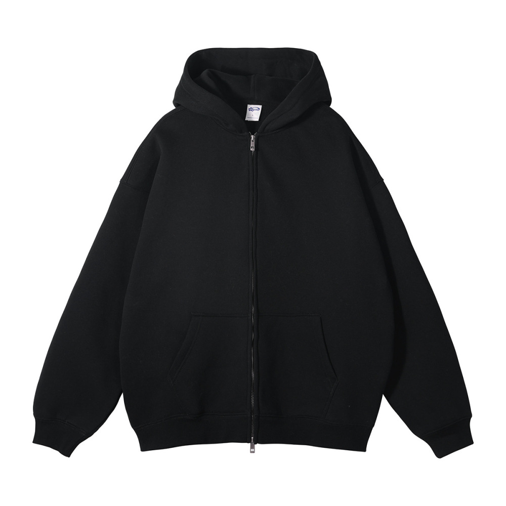 Men's 350G Fleece Lined Double Zip Hoodie Set, GorgeousBen Oversized Streetwear Tracksuit, Casual Winter Loungewear for Daily Wea
