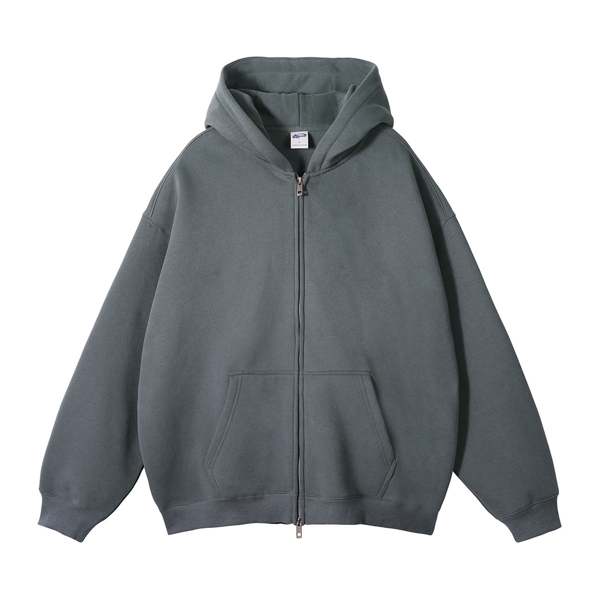 Men's 350G Fleece Lined Double Zip Hoodie Set, GorgeousBen Oversized Streetwear Tracksuit, Casual Winter Loungewear for Daily Wea