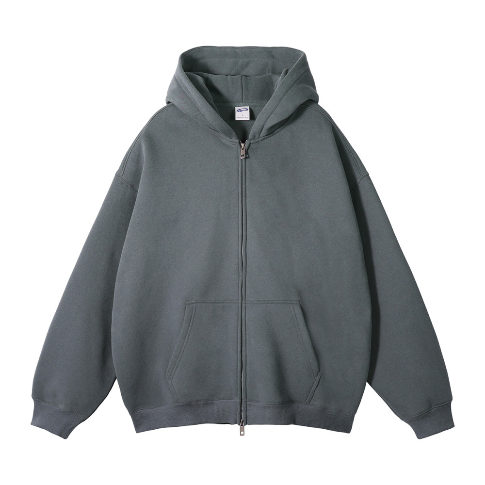 Men's 350G Fleece Lined Double Zip Hoodie Set, GorgeousBen Oversized Streetwear Tracksuit, Casual Winter Loungewear for Daily Wea