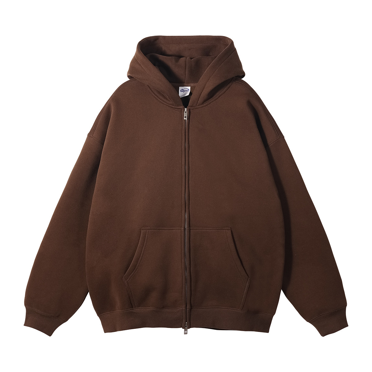 Men's 350G Fleece Lined Double Zip Hoodie Set, GorgeousBen Oversized Streetwear Tracksuit, Casual Winter Loungewear for Daily Wea