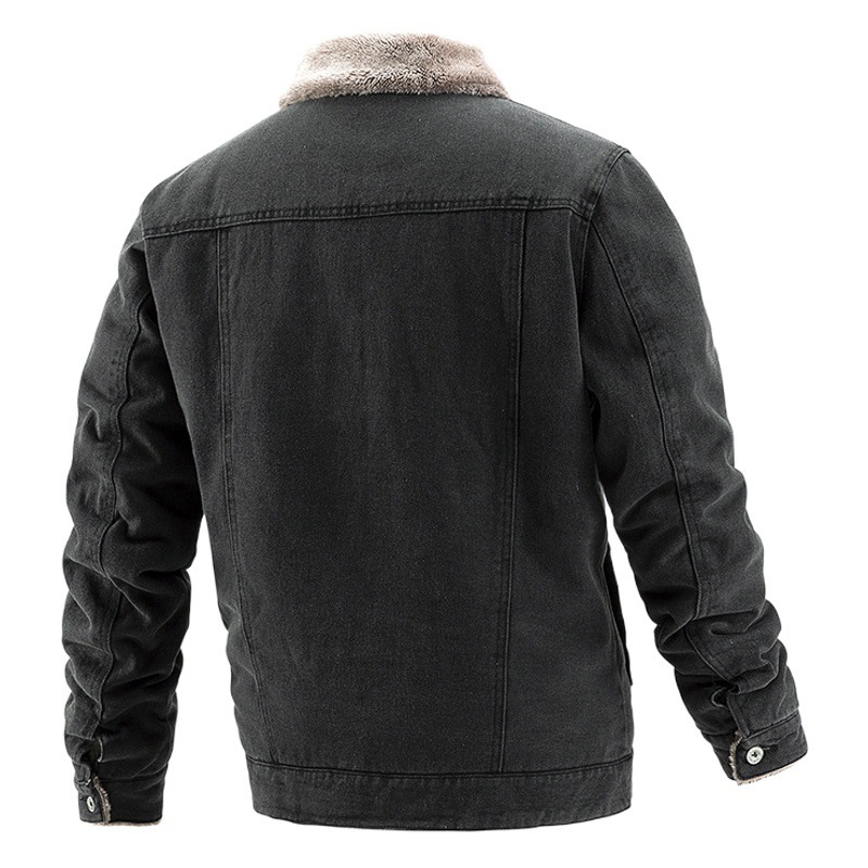 Cross-border Amazon men's Denim coat wholesale autumn and winter jacket fleece-lined casual foreign trade men's European and American fashion tide