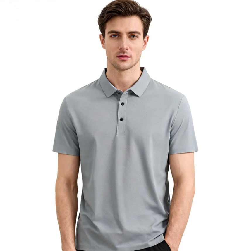 GorgeousBen Men's High Stretch Ice Silk Polo Shirts