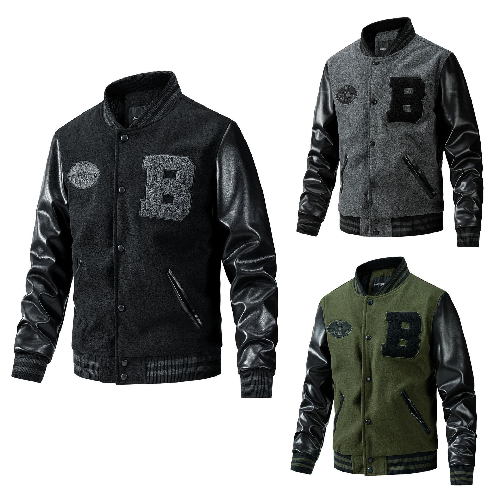 Men's Autumn and Winter Baseball Jacket, Trendy Casual Men's Embroidered Oversized Jacket, Cross-Border Foreign Trade Men's Clothing, Carhartt Jacket