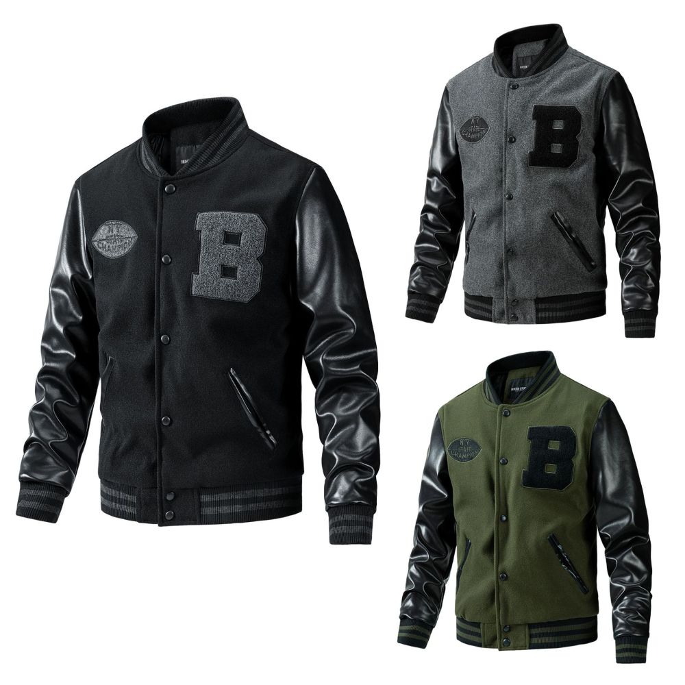 Men's Autumn and Winter Baseball Jacket, Trendy Casual Men's Embroidered Oversized Jacket, Cross-Border Foreign Trade Men's Clothing, Carhartt Jacket