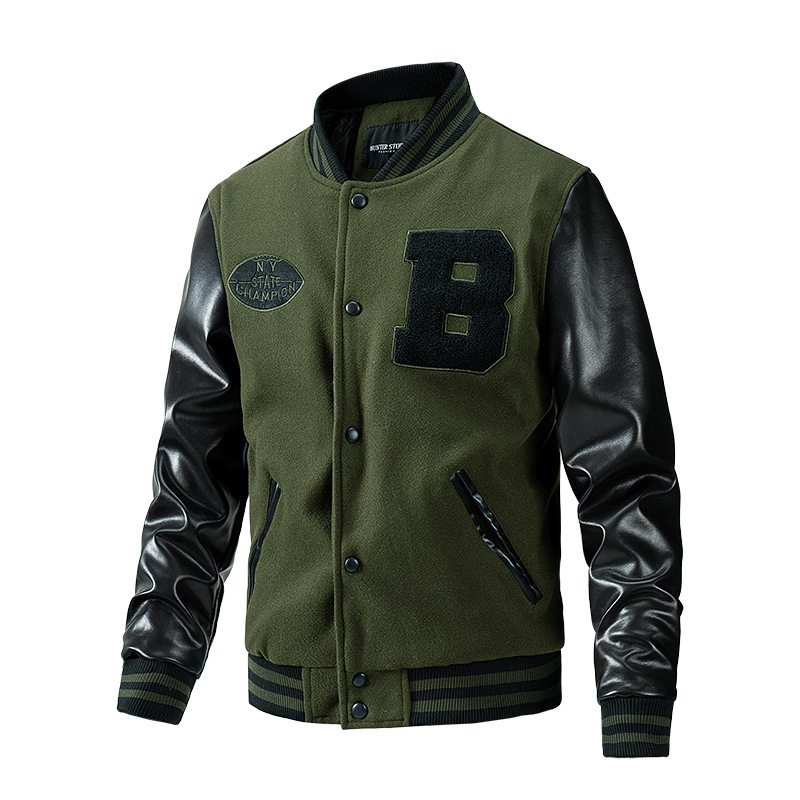 Men's Autumn and Winter Baseball Jacket, Trendy Casual Men's Embroidered Oversized Jacket, Cross-Border Foreign Trade Men's Clothing, Carhartt Jacket