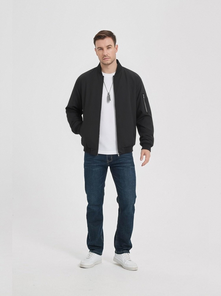 GorgeousBen Men's Streetwear Windproof Bomber Jacket, Loose Fit for Casual Daily Wear Spring Fall