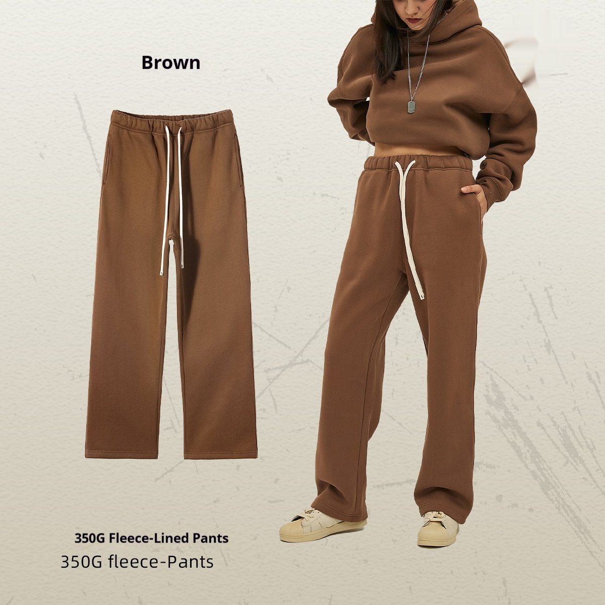 GorgeousBen Men's Fleece Straight Sweatpants, Oversized Thickened Streetwear Drawstring Casual Pants