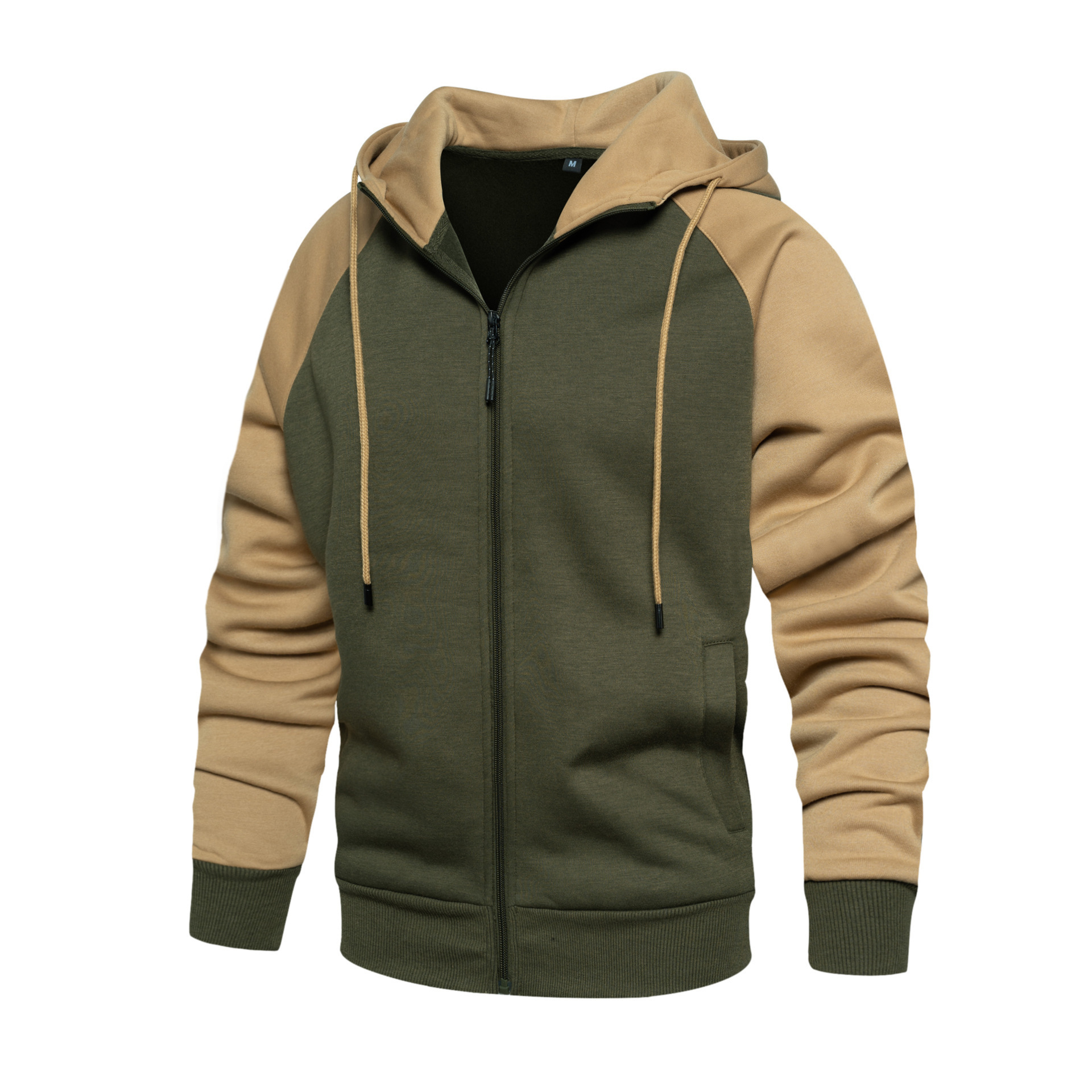 Cross-Border Autumn and Winter New Contrast Color Zipper Cardigan Hooded Sweatshirt Retro Large Size Loose Casual Brushed Top Wholesale