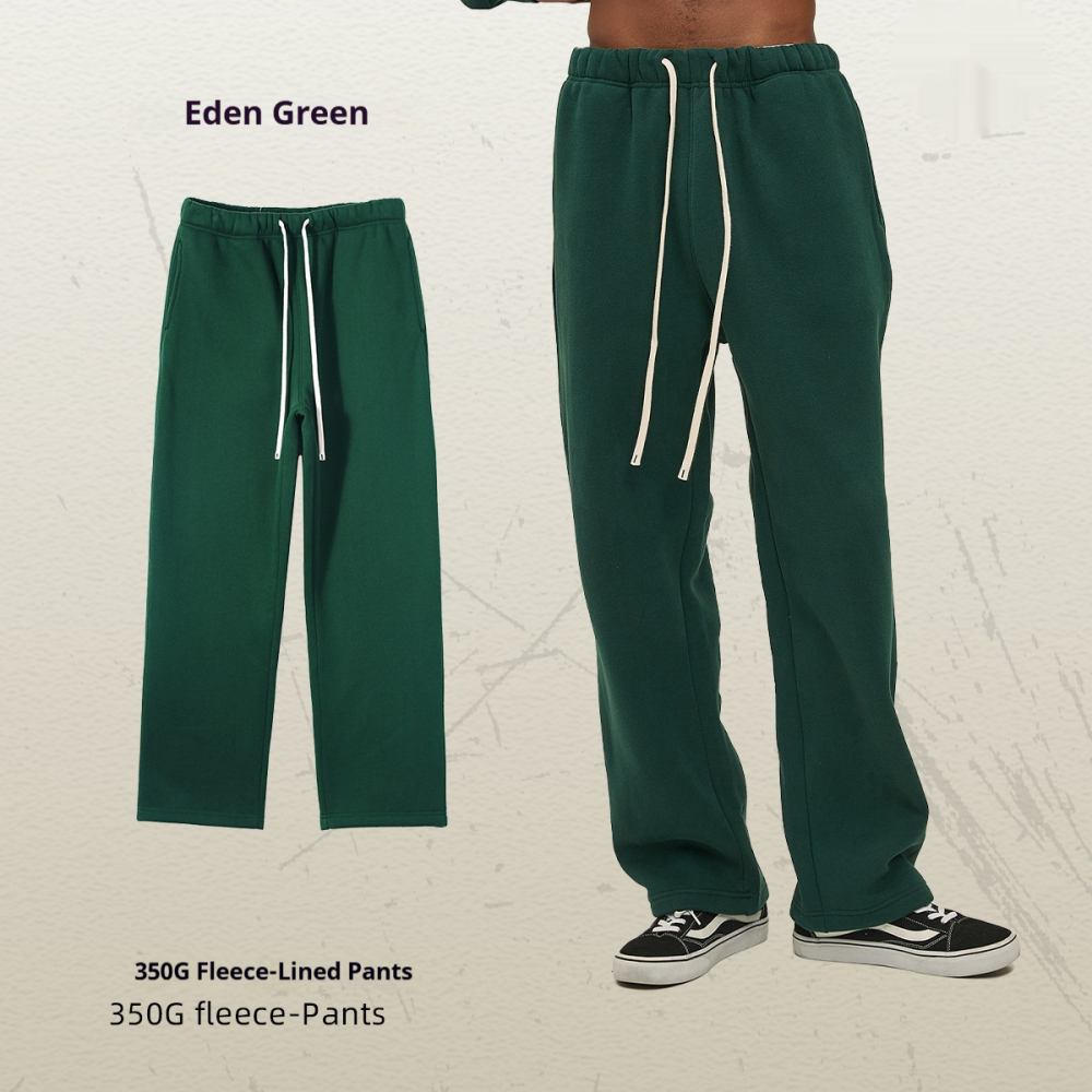 GorgeousBen Men's Fleece Straight Sweatpants, Oversized Thickened Streetwear Drawstring Casual Pants