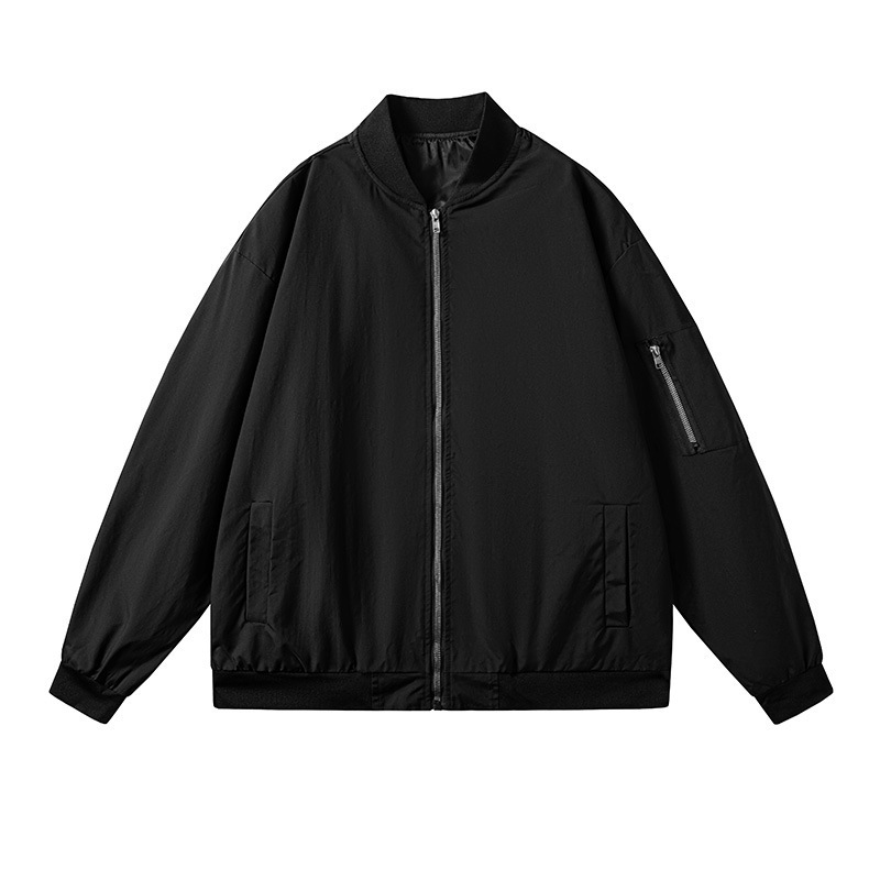 Men's Jacket Spring and Autumn Baseball Jacket Trendy Casual Pilot Solid Color Men's Youthful Casual Jacket