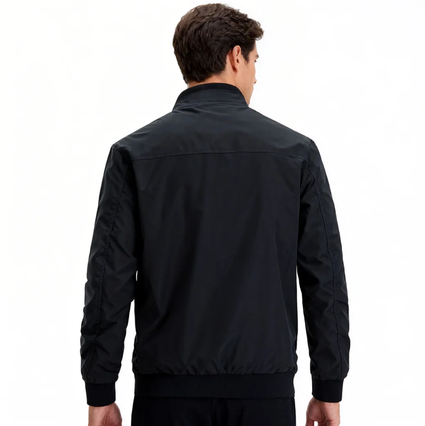 GorgeousBen Men's Bomber Flight Jacket, Spring Autumn Casual Lightweight Workwear, Slim Fit Stand Collar Zip Up Outerwear for Daily Wear