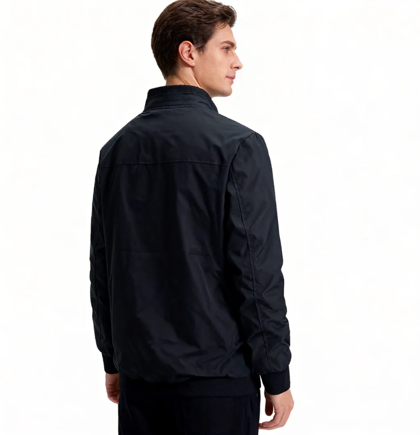 GorgeousBen Men's Bomber Flight Jacket, Spring Autumn Casual Lightweight Workwear, Slim Fit Stand Collar Zip Up Outerwear for Daily Wear