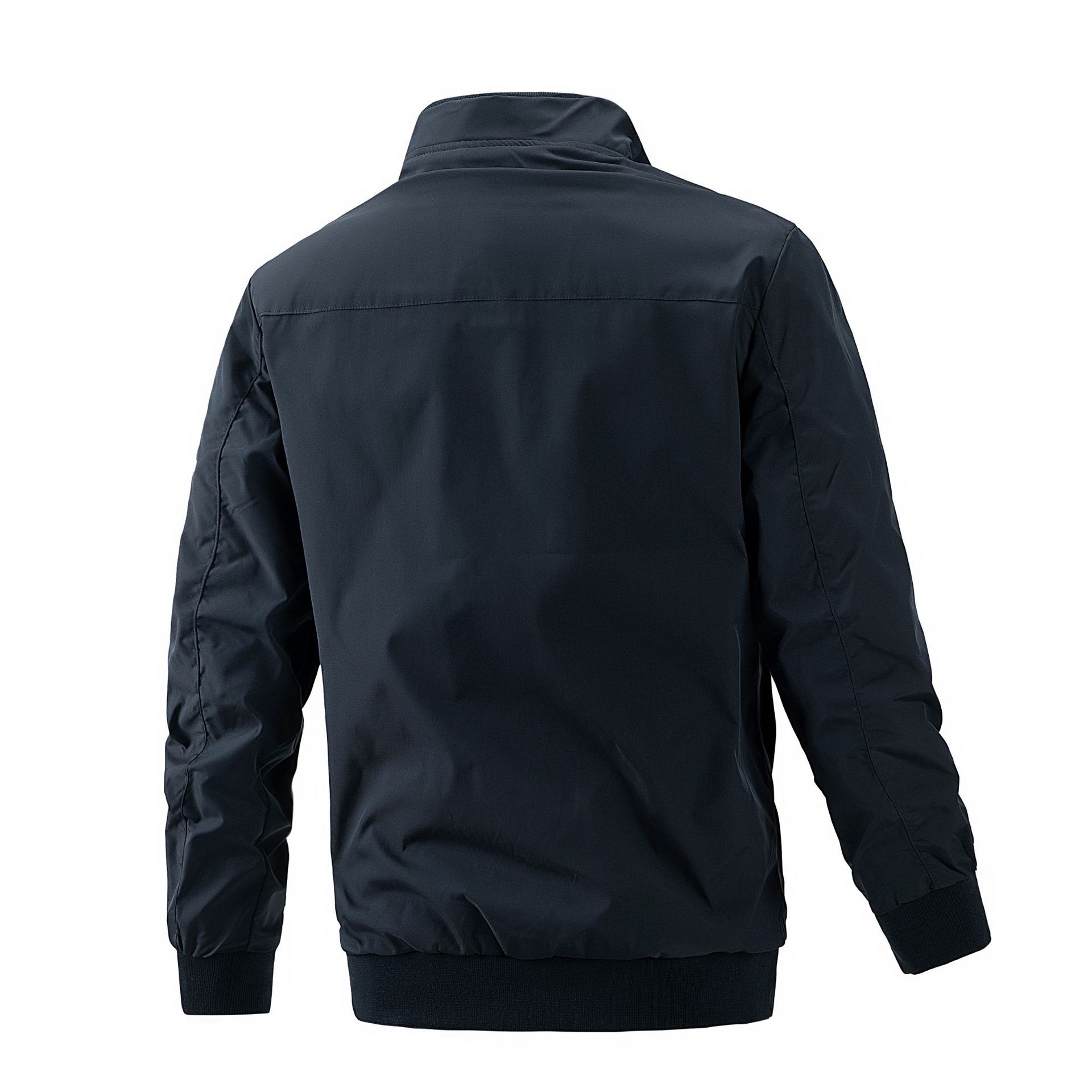 GorgeousBen Men's Stand Collar Business Bomber Jacket Slim Fit Polyester Casual Lightweight Spring Autumn Baseball Coat M-XXL