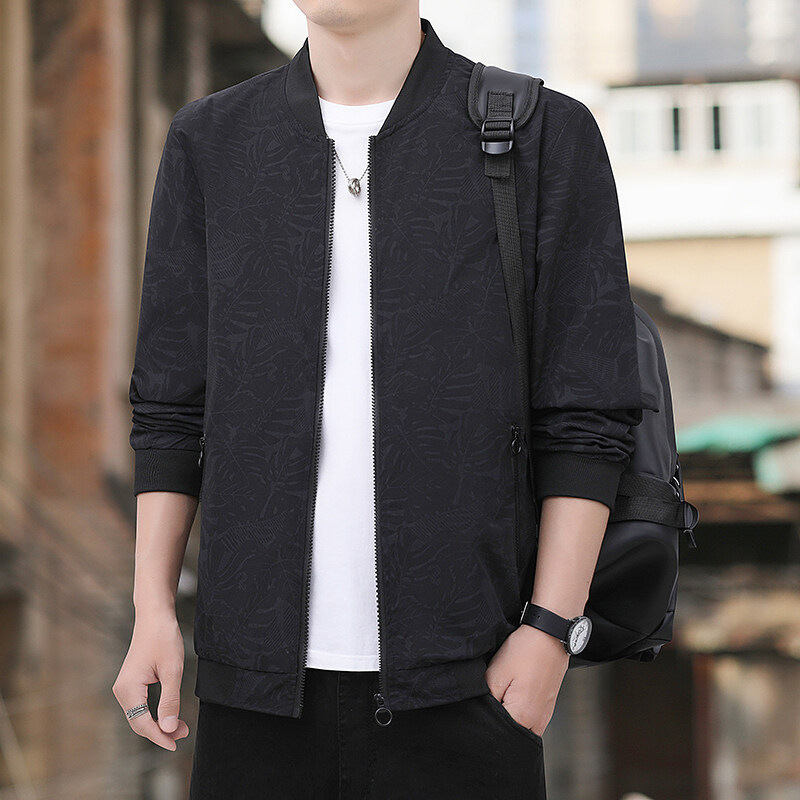 Jackets, Cross-Border Spring and Autumn Jackets, Men's Simple Youth Jackets, Zipper Bags, High-Quality Fabrics, Large Quantities in Stock