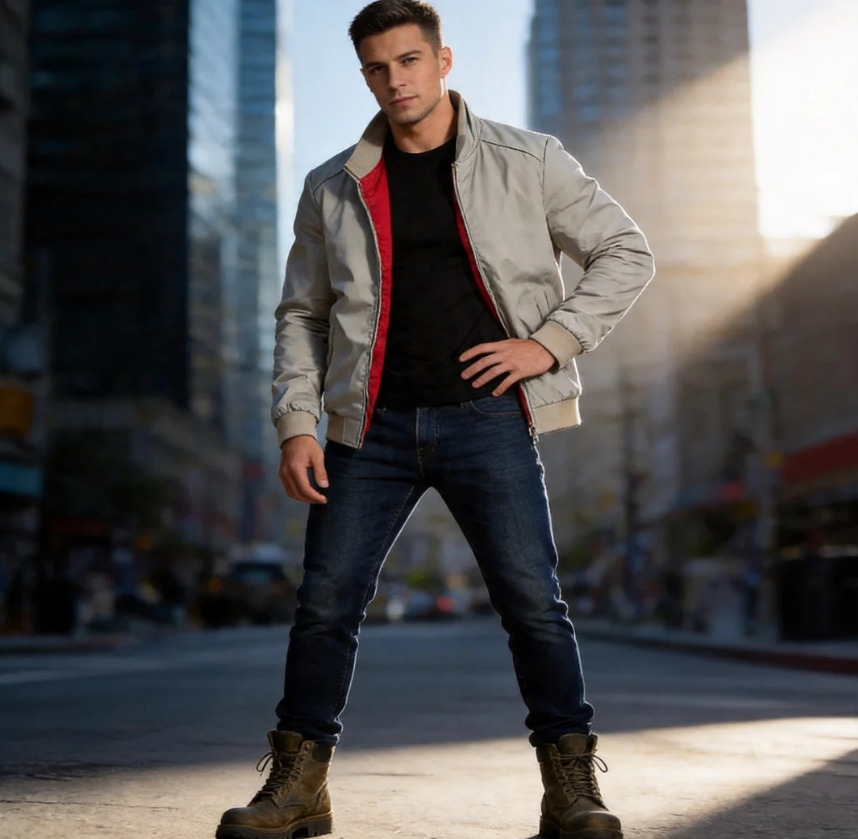 GorgeousBen Men's Stand Collar Business Bomber Jacket Slim Fit Polyester Casual Lightweight Spring Autumn Baseball Coat M-XXL