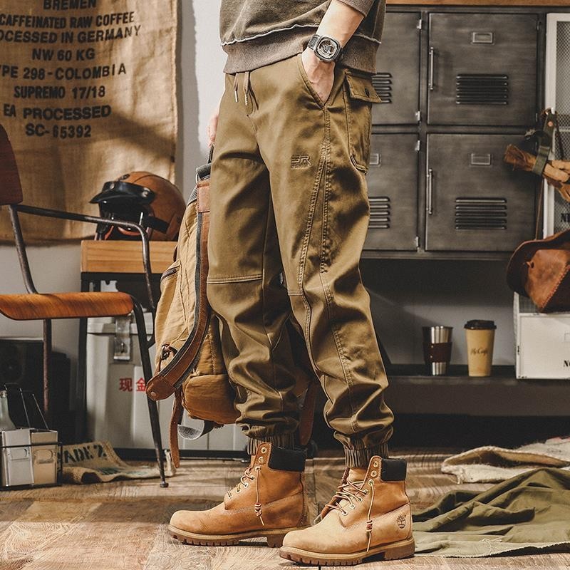 GorgeousBen Men's American Heavyweight Retro Cargo Pants Loose Fit Fleece Lined Jogger Trousers Winter Casual Pants S-4XL