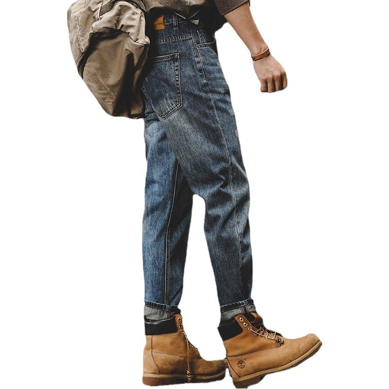 GorgeousBen Men's 94% Cotton Vintage Wash Denim Jeans Loose Fit Straight Leg Fleece Lined Winter Pants