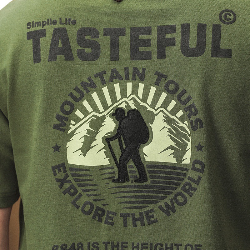 GorgeousBen Men's 280GSM Heavyweight Cotton Vintage Graphic Print Crew Neck T-Shirt Loose Fit Summer Casual Tee M-4XL