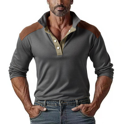 GorgeousBen Men Contrast Color Stand Collar Sweatshirt Casual Outdoor Long Sleeve Pullover