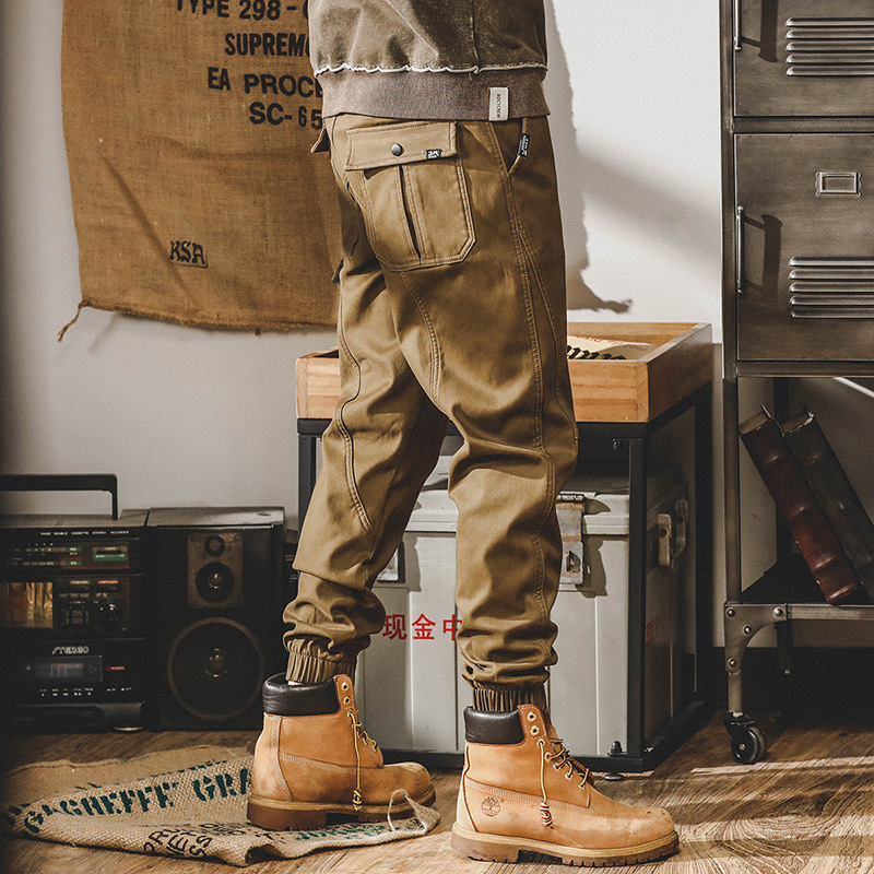 GorgeousBen Men's American Heavyweight Retro Cargo Pants Loose Fit Fleece Lined Jogger Trousers Winter Casual Pants S-4XL
