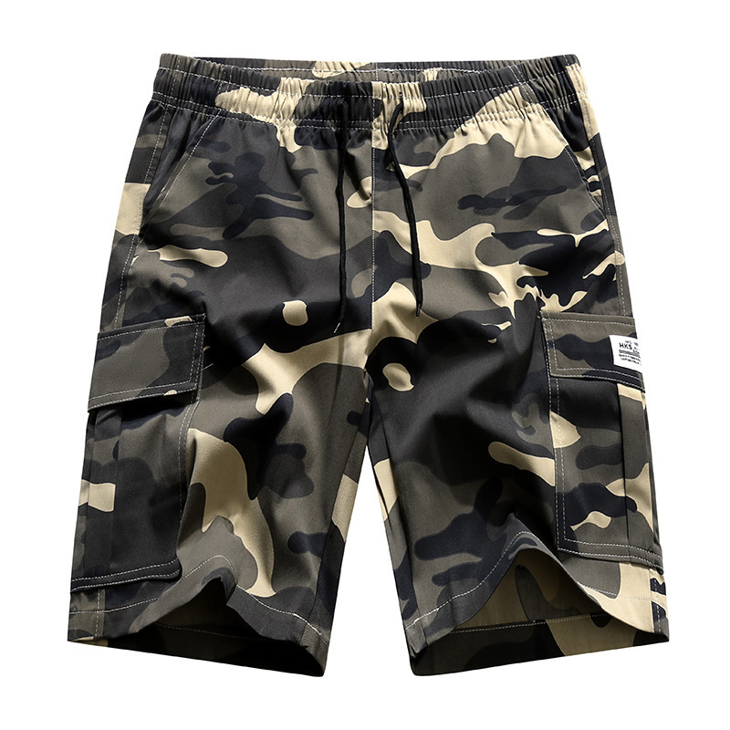 Cross-border Amazon summer sports and leisure fashion work clothes camouflage shorts fitness running quick-drying overalls