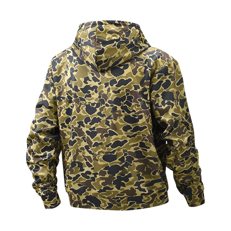 Cross-border hot selling European and American leopard print 3D digital printing casual loose camouflage hooded sweater men's manufacturer supply wholesale