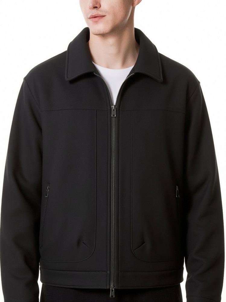 Men's Knit Turn-down Collar Jacket, GorgeousBen Men's Modern Casual Loose Fit Lightweight Workwear Jacket, Wrinkle-Resistant, Suitable for Spring Summer Daily Wear