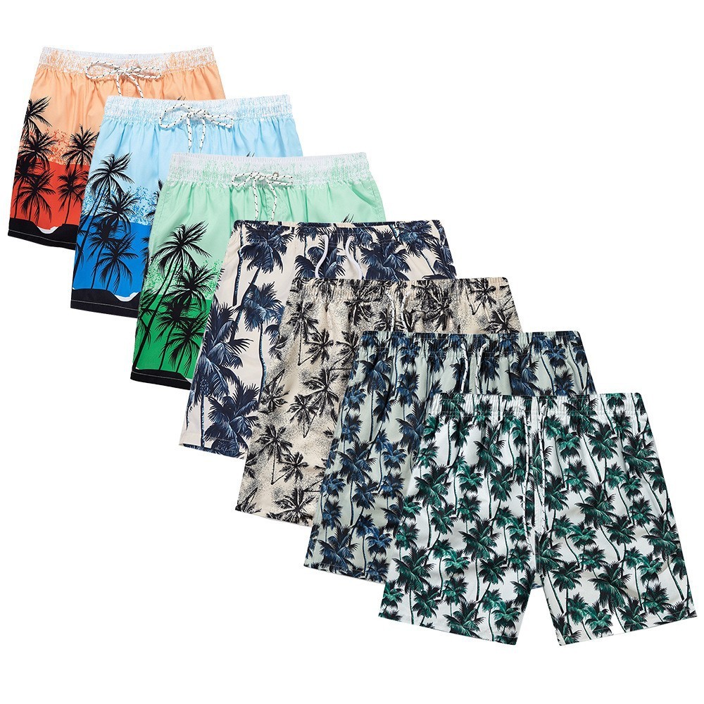 2026 Summer new Hawaiian ins vacation beach pants men's large size coconut tree 3D digital floral print casual jumpsuit