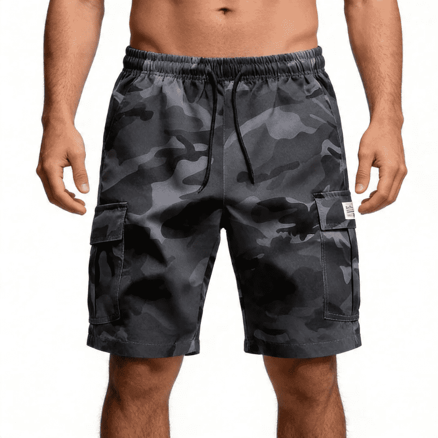GorgeousBen Men's Street Camo Cargo Shorts, Quick Dry 5 Inch Casual Shorts for Summer Daily Wear