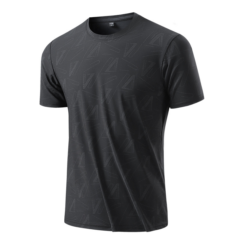 Quick-drying T-shirt men's quick drying clothes men's running half sleeve top summer ice silk elastic T-shirt sports short sleeve men clothing