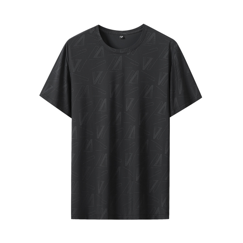 Quick-drying T-shirt men's quick drying clothes men's running half sleeve top summer ice silk elastic T-shirt sports short sleeve men clothing