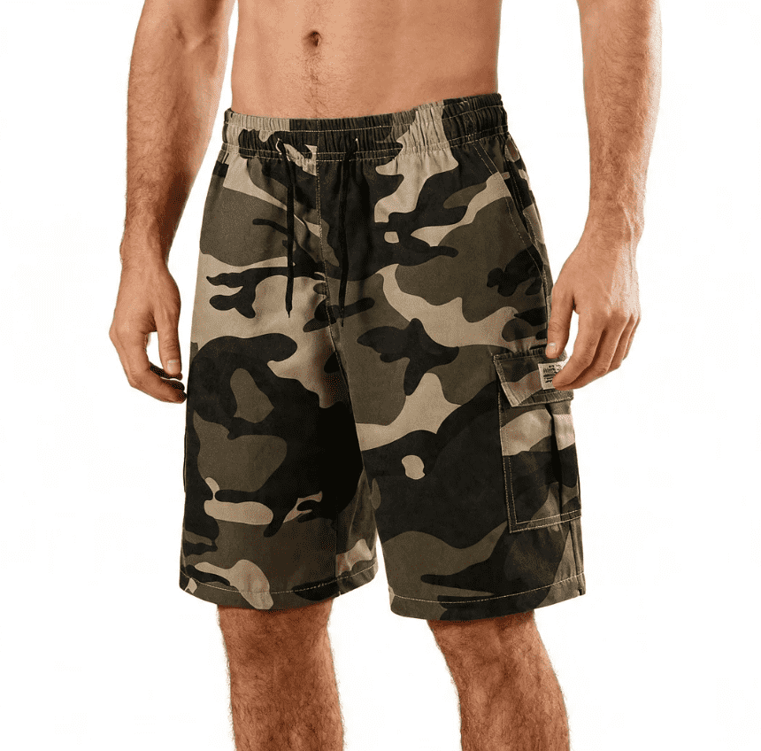 GorgeousBen Men's Street Camo Cargo Shorts, Quick Dry 5 Inch Casual Shorts for Summer Daily Wear