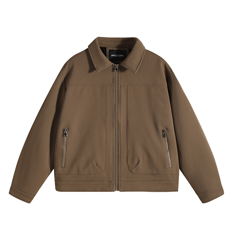Cross-Border Knitted Men's Lapel Jacket, New Spring and Autumn Style, Slightly Loose Casual Versatile Outerwear, Thin Workwear Trendy Men's Fashion