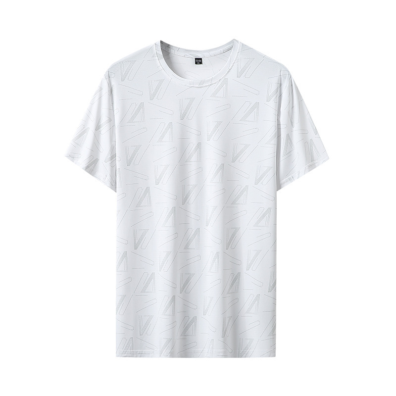 Quick-drying T-shirt men's quick drying clothes men's running half sleeve top summer ice silk elastic T-shirt sports short sleeve men clothing