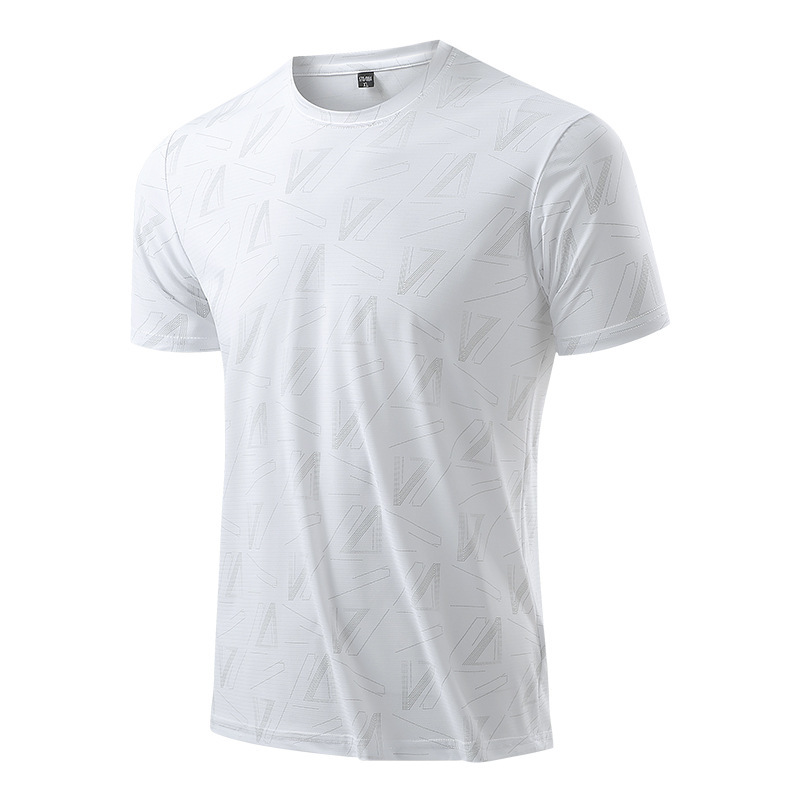 Quick-drying T-shirt men's quick drying clothes men's running half sleeve top summer ice silk elastic T-shirt sports short sleeve men clothing