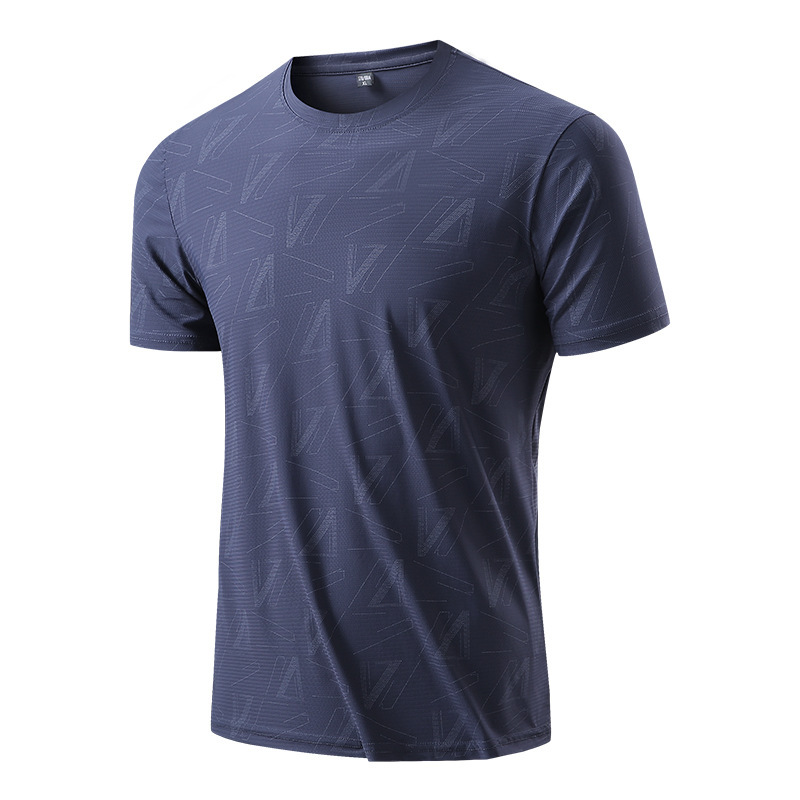 Quick-drying T-shirt men's quick drying clothes men's running half sleeve top summer ice silk elastic T-shirt sports short sleeve men clothing