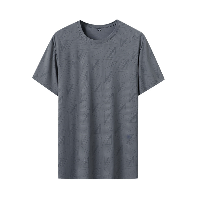 Quick-drying T-shirt men's quick drying clothes men's running half sleeve top summer ice silk elastic T-shirt sports short sleeve men clothing