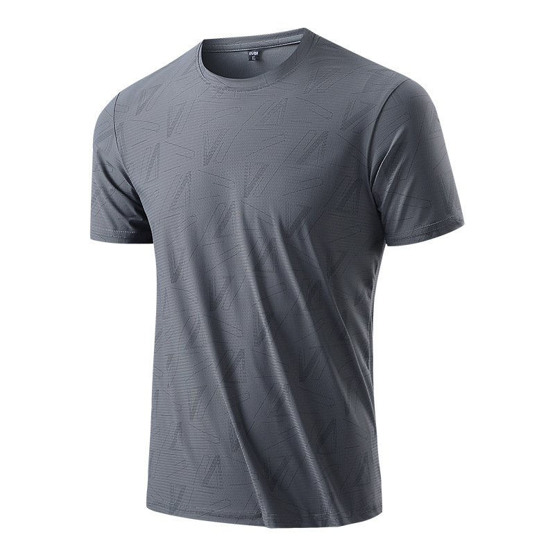 Quick-drying T-shirt men's quick drying clothes men's running half sleeve top summer ice silk elastic T-shirt sports short sleeve men clothing