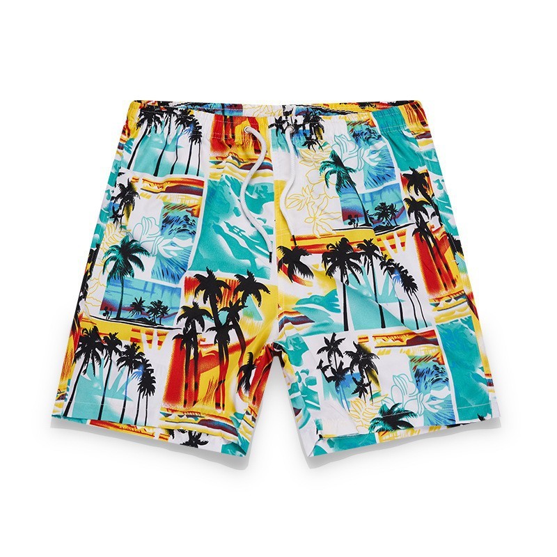 2026 Summer new Hawaiian ins vacation beach pants men's large size coconut tree 3D digital floral print casual jumpsuit